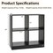 Costway 4-Cube Bookcase Floor Open Wooden Bookshelf Storage Cabinet Toy Organizer Black/White/Natural